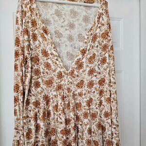 Free People Floral Swing Top/Tunic